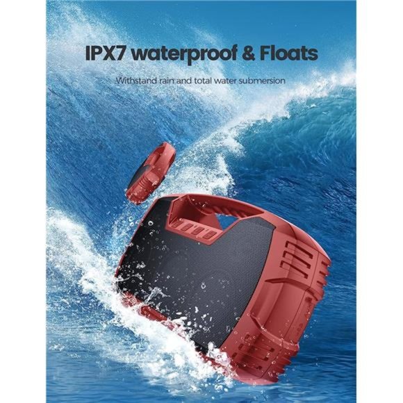 IPX7 Waterproof Bluetooth Speaker, 40W Portable Wireless Speaker, 32H Playtime - Picture 4 of 5